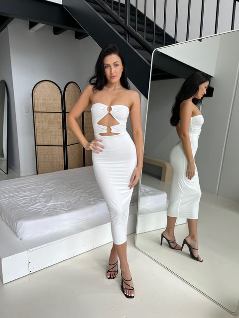 Amelia Midi Dress - White